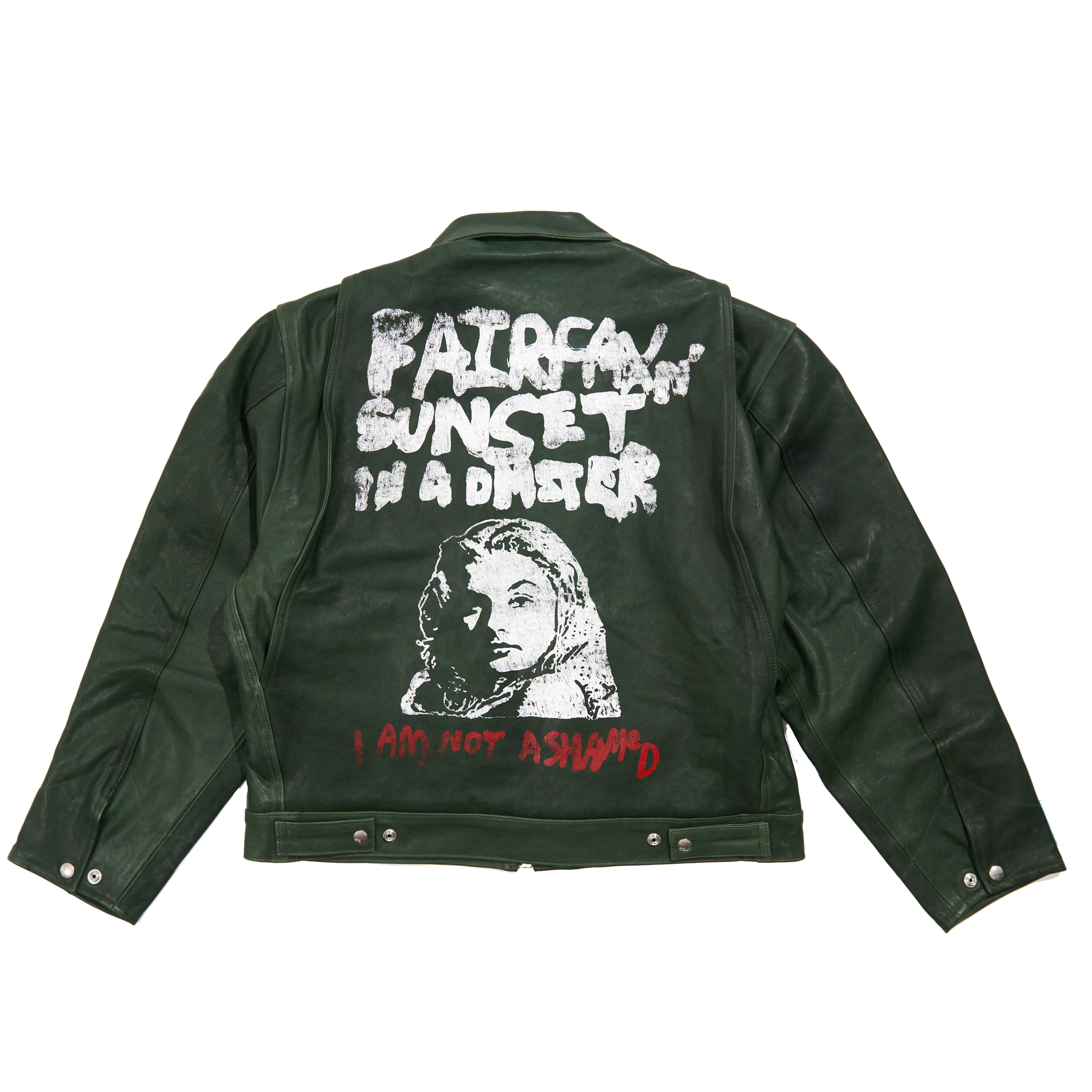 新品 タグ付き NOT COMMON SENSE BOMBER JACKET I AM NOT ASHAMED LEATHER WORK JACKET - Paly Hollywood