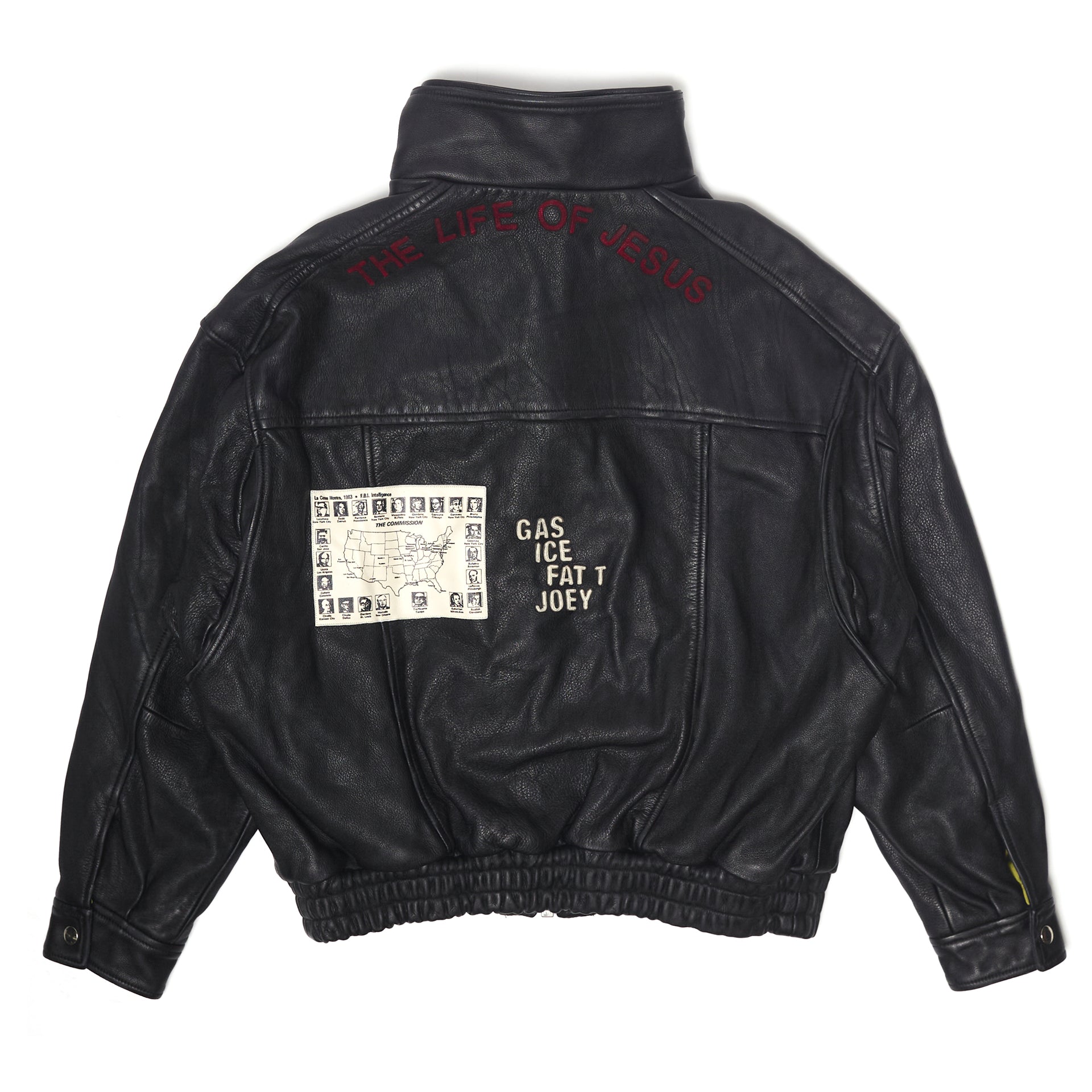 THE COMMISSION LEATHER BOMBER JACKET - Paly Hollywood