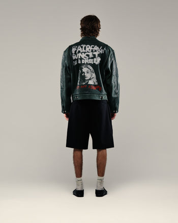 I AM NOT ASHAMED LEATHER WORK JACKET