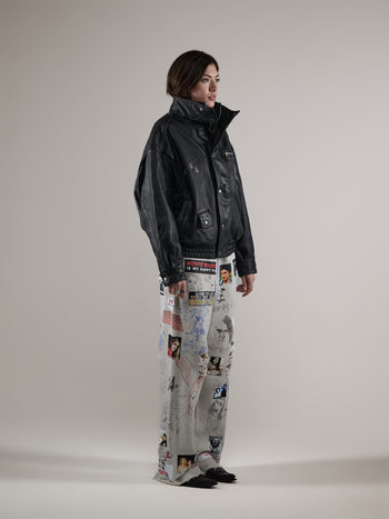 THE COMMISSION LEATHER BOMBER JACKET