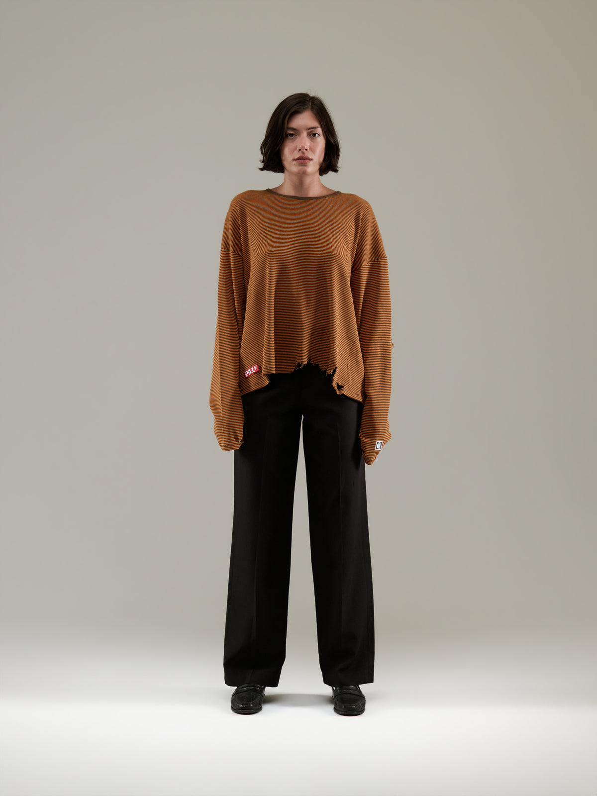 CONSEQUENCE STRIPED L/S KNITTED TEE