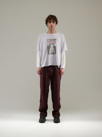 PLEATED STRIPE PANT