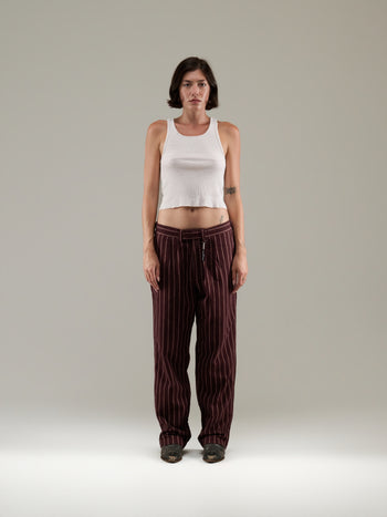 PLEATED STRIPE PANT