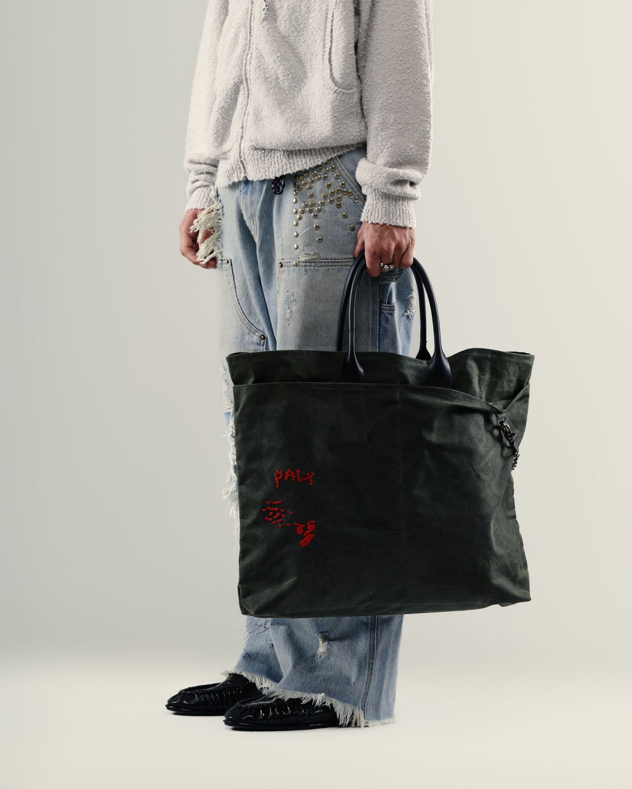 U BROKE ME WAXED CANVAS TOTE BAG