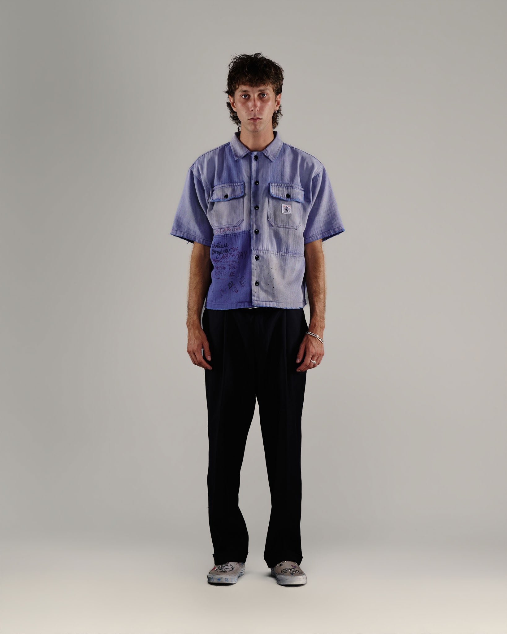 新品 AT LAST&CO HERRINGBONE WORK SHIRT LOVE S/S HERRINGBONE WORK SHIRT - Paly Hollywood