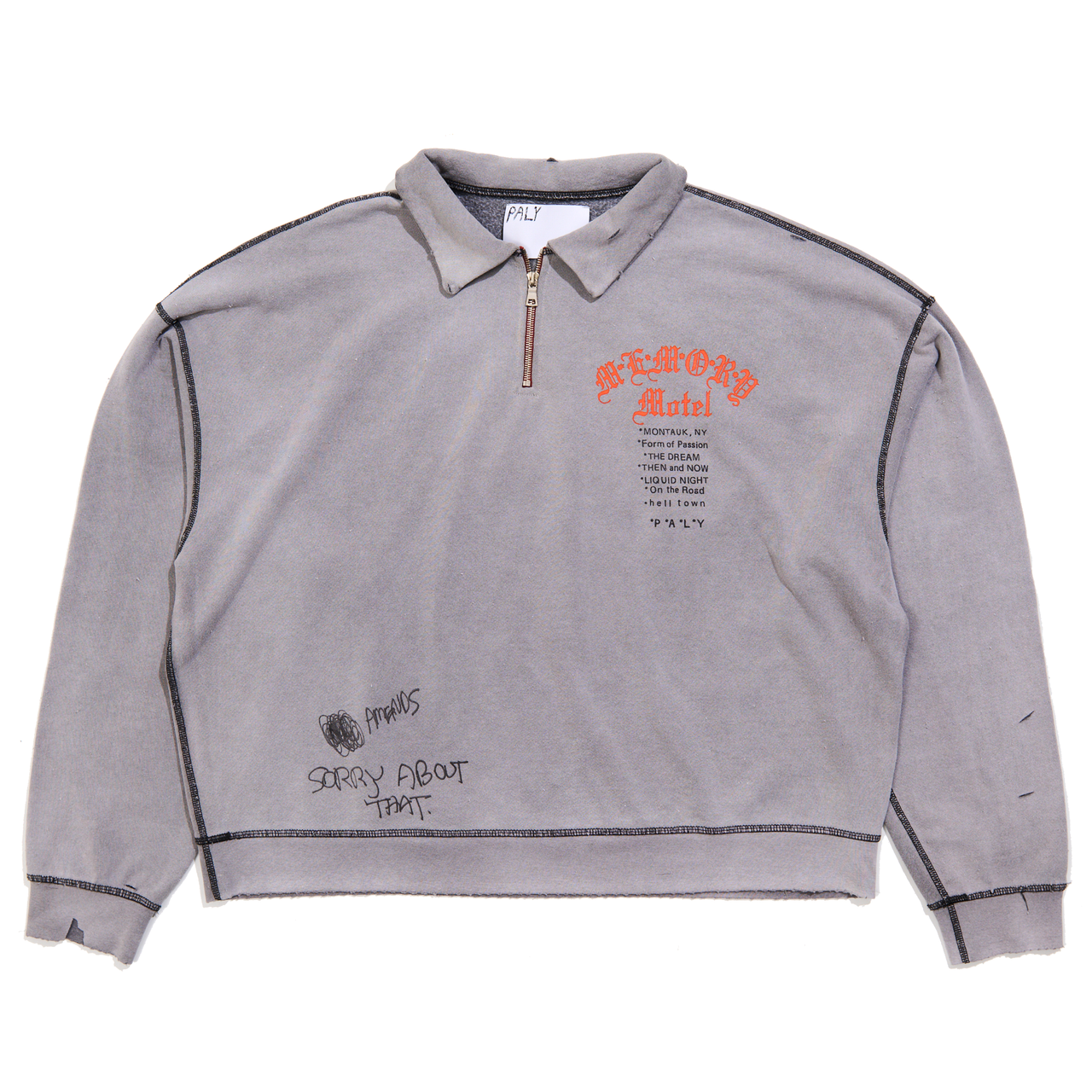 SORRY 'BOUT THAT 1/4 ZIP CREWNECK