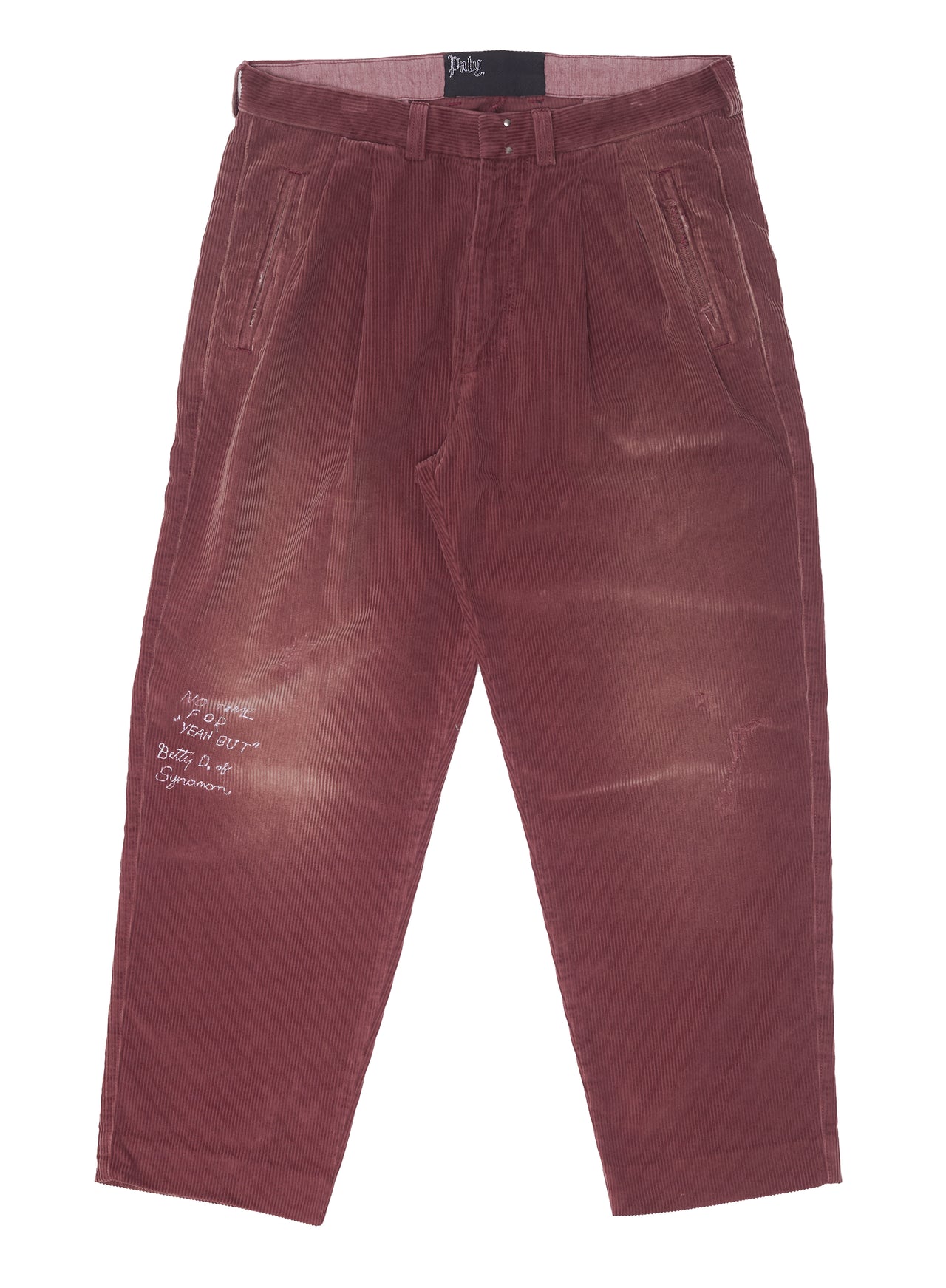 SYNANON CORD PLEATED TROUSER